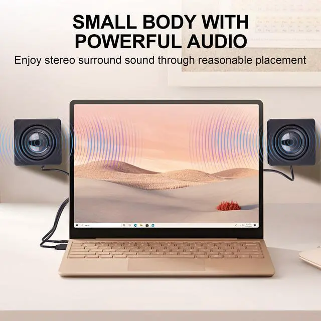 Alt view image 4 of 7 - GIASYIEH USB Computer Speakers, Mini Desktop Speakers USB Powered 3.5mm TRS Aux Speaker with Volume Control Wheel, for PC,Laptop,Tablet,Phone