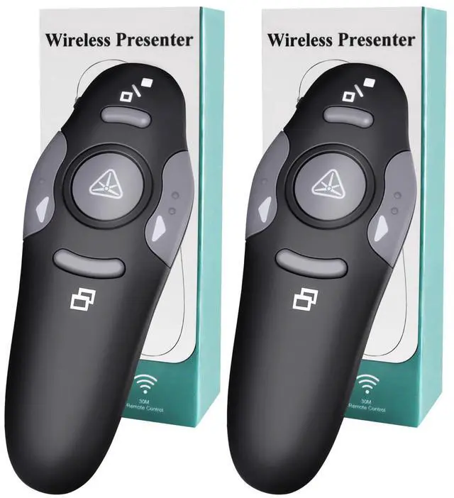 Main image of (2 Units) Wireless Presentation Clicker for PowerPoint, Wireless Presenter Remote with Laser Pointer Slide Clickers for Mac/Windows/Linux, Computer/Laptop, Google Slide/PPT/Keynote