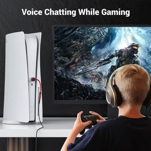 Alt view image 3 of 5 - Upgraded USB to Aux Adapter, Aux to Usba Cable External Stereo Sound Card, USB to 3.5mm Jack Audio Adapter for PS4/PS5/Headphone/Mac/Linux/Laptop/Desktops/Docking Station Red