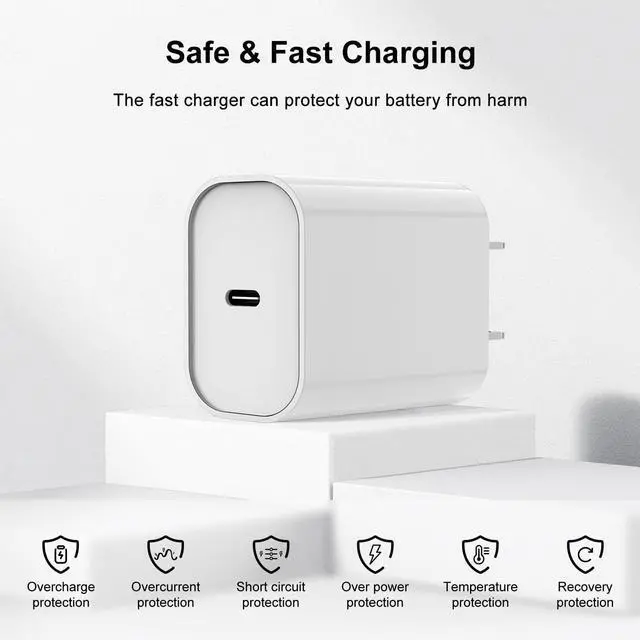 Alt view image 4 of 7 - Fast Charger for iPhone Charger Fast Charging 6ft Lightning Cable,for iPhone 14 13 12 Pro Max Charger Fast Charging with 20w USB C Charger Block,Type C to Lightning Cord for iPhone 11 Pro Max/XS-White