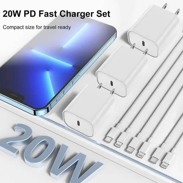 Alt view image 7 of 7 - Fast Charger for iPhone Charger Fast Charging 6ft Lightning Cable,for iPhone 14 13 12 Pro Max Charger Fast Charging with 20w USB C Charger Block,Type C to Lightning Cord for iPhone 11 Pro Max/XS-White