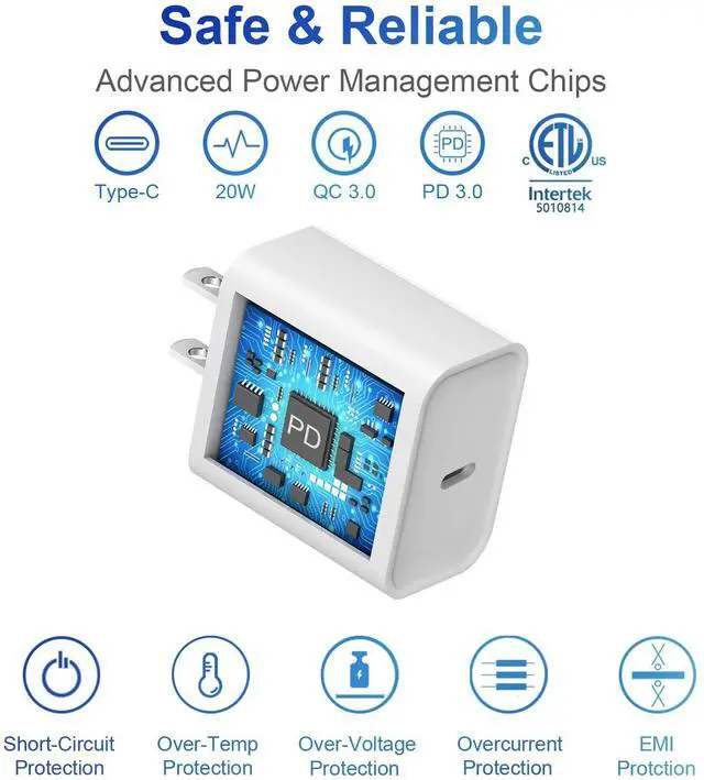 Alt view image 5 of 7 - iPhone 14 13 12 11 Super Fast Charger [2Pack] cargador 20W Rapid USB C Wall Charger Block with 6FT Fast Charging Cable Compatible with iPhone 14 Pro Max/Pro/Plus/Mini/iPad