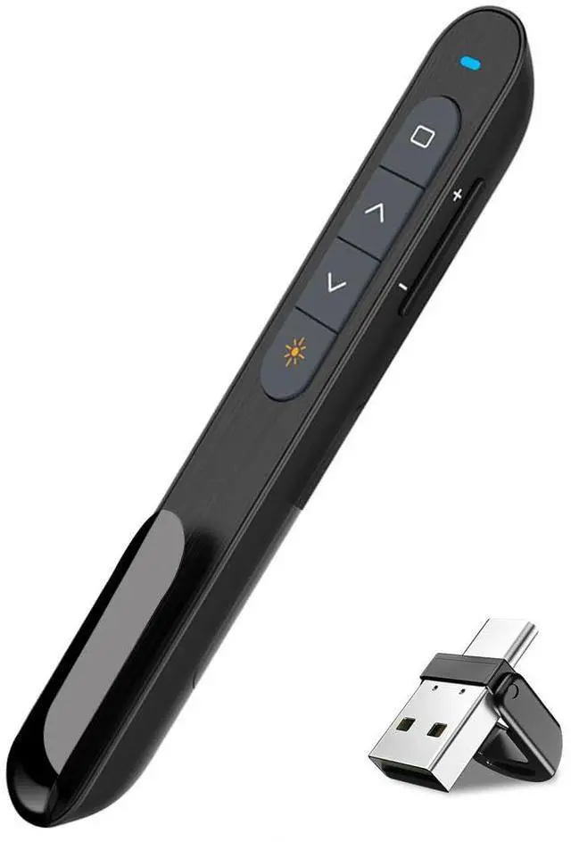 Main image of USB/Type-C 2 in 1 Presentation Clicker for Powerpoint, Hyperlink Volume Control Wireless Presenter Remote Presentation Pointer Slide Advancer PPT Clicker for Mac iPad Computer Laptop