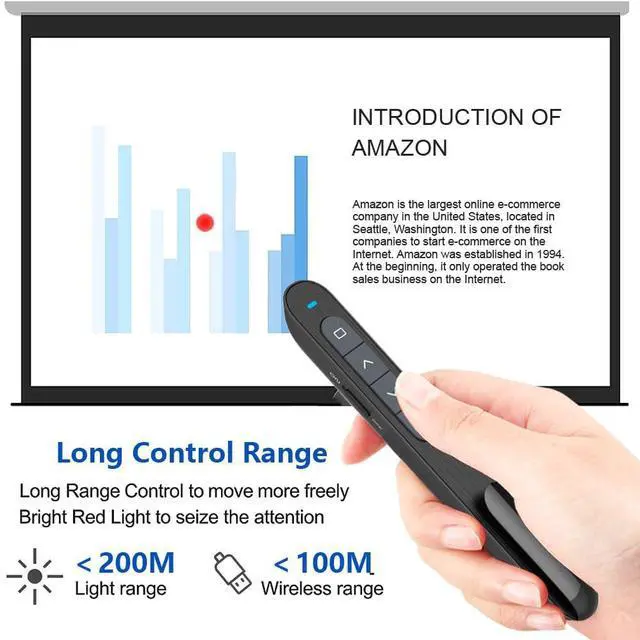 Alt view image 4 of 7 - USB/Type-C 2 in 1 Presentation Clicker for Powerpoint, Hyperlink Volume Control Wireless Presenter Remote Presentation Pointer Slide Advancer PPT Clicker for Mac iPad Computer Laptop