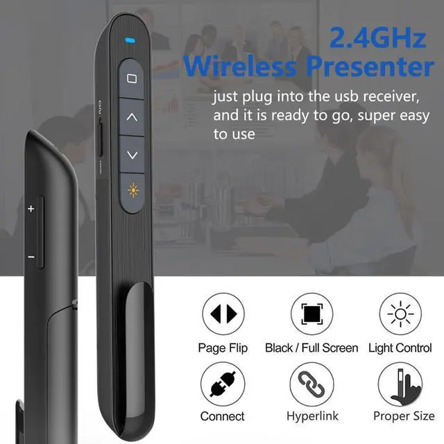 Alt view image 3 of 7 - USB/Type-C 2 in 1 Presentation Clicker for Powerpoint, Hyperlink Volume Control Wireless Presenter Remote Presentation Pointer Slide Advancer PPT Clicker for Mac iPad Computer Laptop