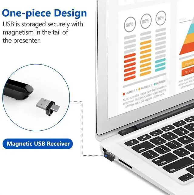 Alt view image 5 of 7 - USB/Type-C 2 in 1 Presentation Clicker for Powerpoint, Hyperlink Volume Control Wireless Presenter Remote Presentation Pointer Slide Advancer PPT Clicker for Mac iPad Computer Laptop