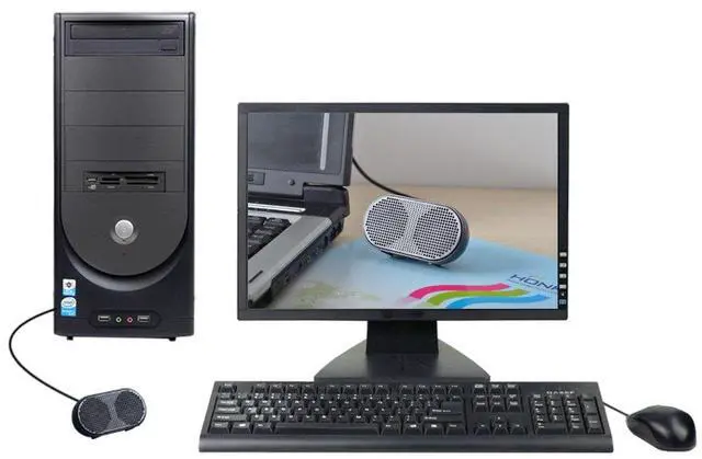 Alt view image 4 of 5 - HONKYOB USB Mini Speaker Computer Speaker Powered Stereo Multimedia Speaker for Notebook Laptop PC(Black)