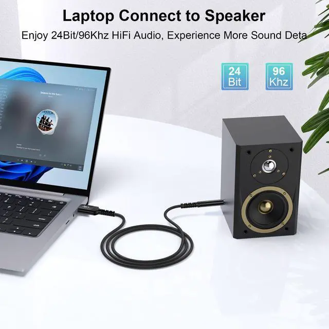 Alt view image 2 of 7 - USB to 3.5mm Audio Aux Cable, 3FT USB Male to AUX Male Jack Adapter TRS Stereo Braided Audio Cord for Headphones Speaker PC Laptop Windows PS5 PS4 Mac OSX Desktops