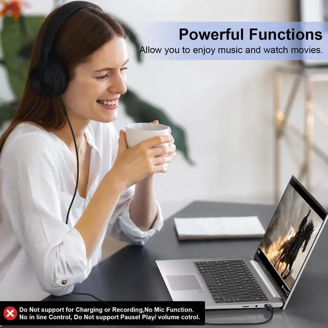 Alt view image 7 of 7 - USB to 3.5mm Audio Aux Cable, 3FT USB Male to AUX Male Jack Adapter TRS Stereo Braided Audio Cord for Headphones Speaker PC Laptop Windows PS5 PS4 Mac OSX Desktops