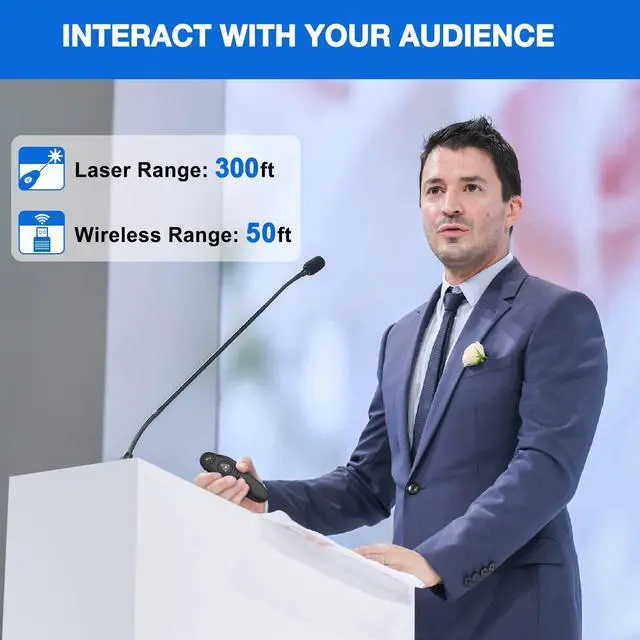 Alt view image 5 of 7 - Presentation Clicker Wireless Presenter Remote USB Control Powerpoint PPT Clicker, Laser Pointer RF 2.4GHz Presenter Remote Google Slide Advancer Powerpoint Clicker for Computer/Laptop/Mac/Keynote