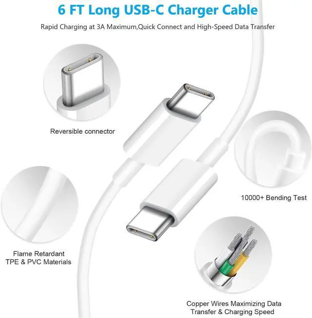 Alt view image 4 of 7 - iPhone 17 16 15 Charger Fast Charging,20W Apple iPad USB C Fast Charger,2Pack 6ft USB C Wall Charger Block for iPhone 17/17 Air/17 Pro Max/16/16 Pro/16 Pro Max/15/15 Plus/15 Pro Max, iPad Pro/Mini