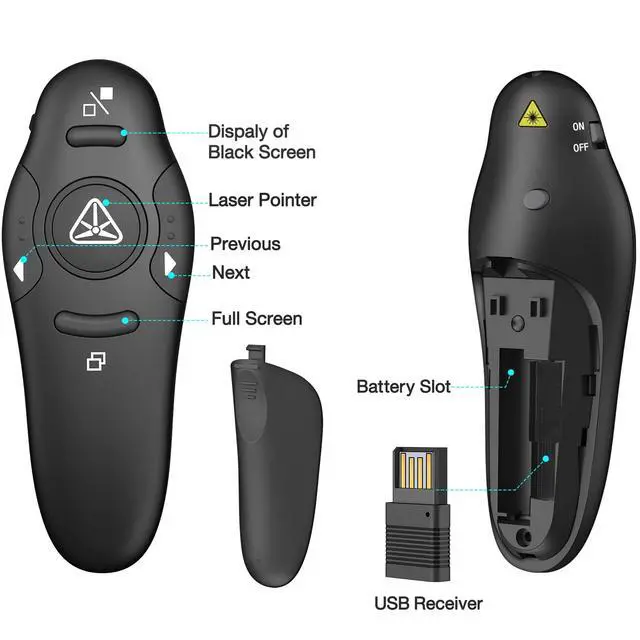 Alt view image 7 of 7 - Presentation Clicker Wireless Presenter Remote USB Control Powerpoint PPT Clicker, Laser Pointer RF 2.4GHz Presenter Remote Google Slide Advancer Powerpoint Clicker for Computer/Laptop/Mac/Keynote