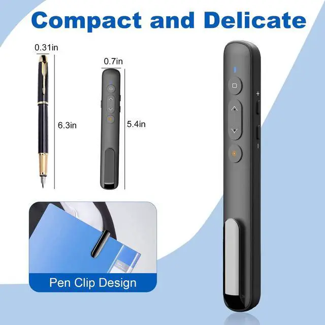 Alt view image 4 of 7 - USB-C/USB-A Laser Pointer for Presentation Clicker PowerPoint Wireless Presenter Remote, Google Slide Advancer Projector Smart Board Slideshow Power Point PPT Clicker for Mac/Laptop/Computer/Office