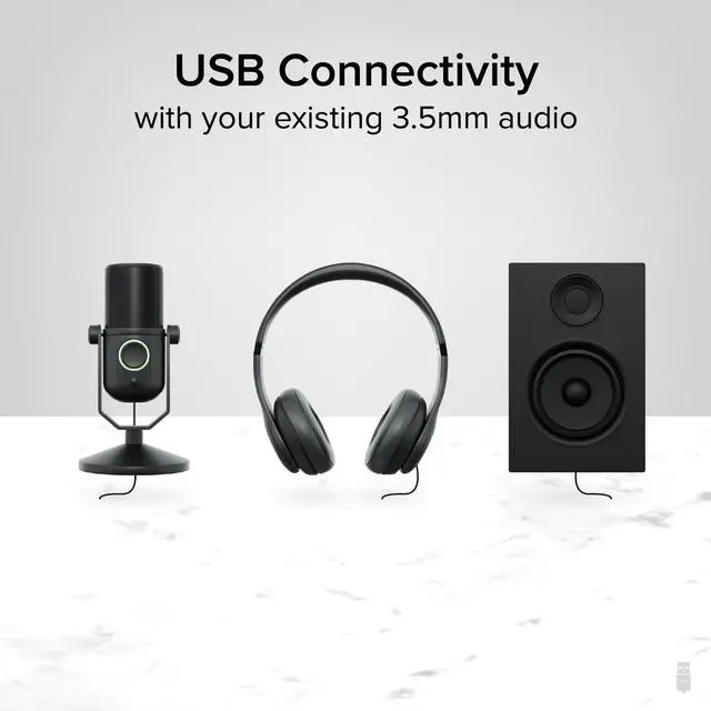 Alt view image 5 of 7 - Plugable USB Audio Adapter with 3.5mm Speaker-Headphone and Microphone Jack, Add an External Stereo Sound Card to Any PC, Compatible with Windows, Mac, and Linux - Driverless