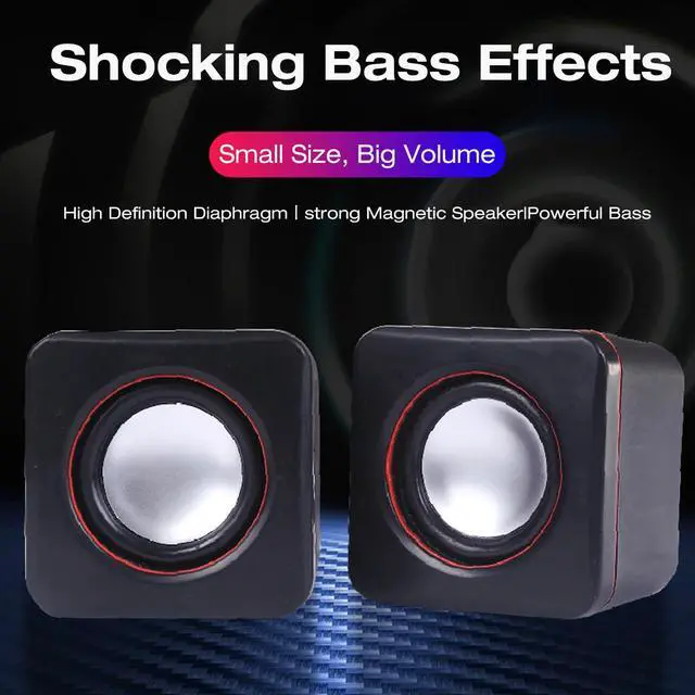 Alt view image 7 of 7 - Computer Speakers Mini Cube USB Speaker Stereo 3.5mm Jack Wired Multimedia Speaker Computer Speaker For PC Monitor Desktop Laptop PC Computer Gaming Smartphones Tablets Projectors TVs(Dual Track)