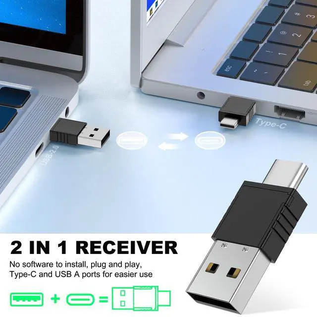 Alt view image 3 of 7 - Presentation Clicker Green Laser Pointer, Rechargeable PowerPoint Clicker Wireless Presenter Remote, RF 2.4GHz USB Presentation Pointer Slide Advancer with Hyperlink Volume Control for Mac Computer