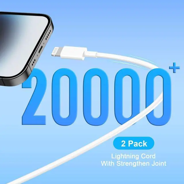 Alt view image 6 of 7 - [Apple MFi Certified] iPhone Charger Fast Charging 6FT Compatible for iPhone 14/13/12/11 Pro Max/Xs Max/XR/X 2Pack 20W Type C Fast Charger Block with 6FT USB C to Lightning Data Sync Charging Cable