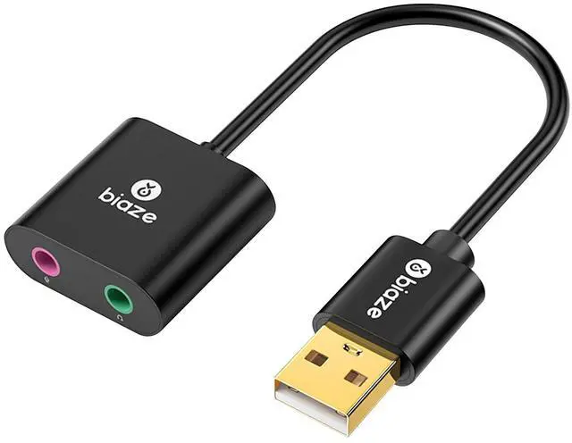 Main image of USB to 3.5mm Jack Audio Adapter External Sound Card with 3.5mm Headphone and Microphone TRS Jack to USB Compatible with Windows, Laptops, Desktops Windows, MAC, Linux, PC, PS5, PS4