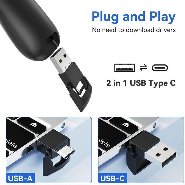 Alt view image 3 of 7 - Presentation Clicker with Case Storage: Wireless Presenter Remote: Red Laser Pointer Computer Clickers, USB C PowerPoint PPT Clicker for Mac Laptop, Slideshow Google Slide Advancer