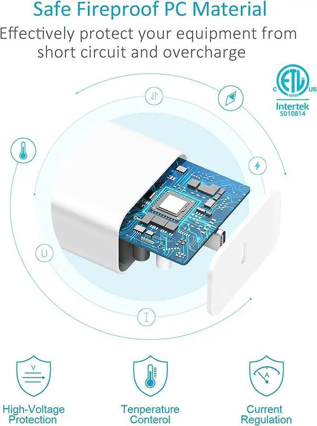 Alt view image 4 of 7 - iPhone 14 13 12 11 Fast Charger USB C Wall Charger [2-Pack] 6FT Fast Charging Cable Compatible with iPhone 14/14 Pro/14 Pro Max/iPhone 13/12/11/X/8/7/6/iPad Pro/Mini/AirPods