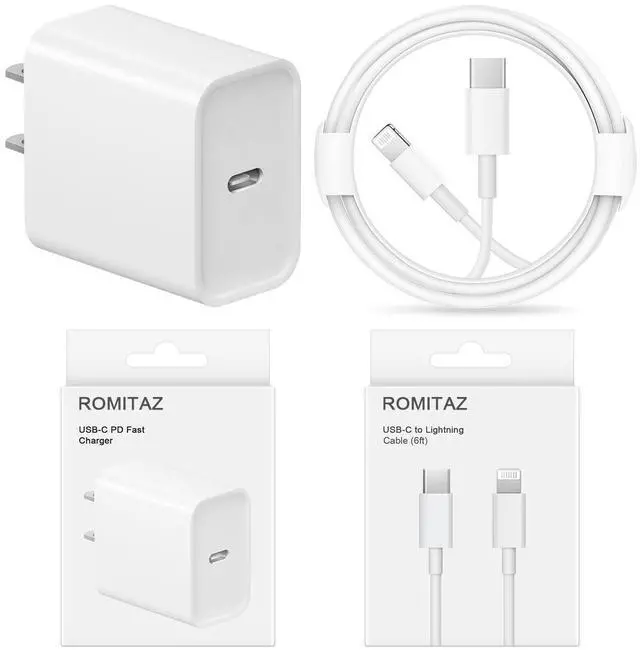 Alt view image 6 of 7 - iPhone 14 13 12 11 Fast Charger USB C Wall Charger [2-Pack] 6FT Fast Charging Cable Compatible with iPhone 14/14 Pro/14 Pro Max/iPhone 13/12/11/X/8/7/6/iPad Pro/Mini/AirPods