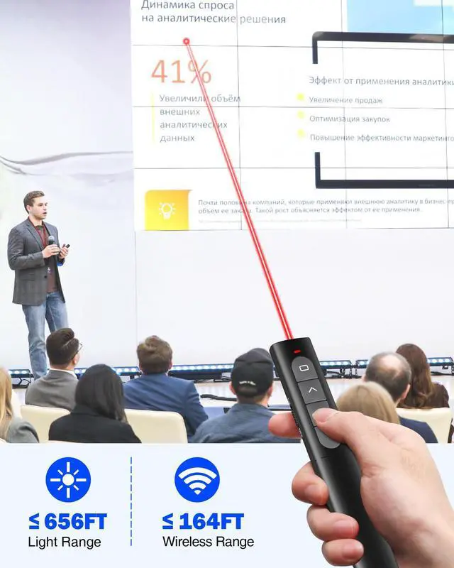 Alt view image 3 of 7 - USB Type C Presentation Clicker with Red Light,Volume Control Wireless Presenter Remote Pointer for Powerpoint Presentations with Hyperlinks Open,Slide Clicker for Classroom MAC Computer Laptop