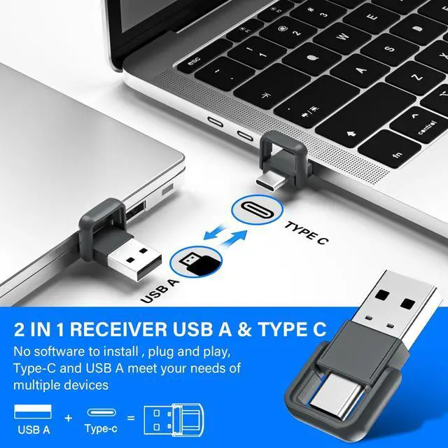 Alt view image 3 of 7 - Presentation Clicker with Air Mouse - USB C Wireless Presenter Remote Clicker with Pointer, RF 2.4GHz PowerPoint Clicker for Presentation, Computer Pointer Clicker Slide Advancer for Mac,Laptop