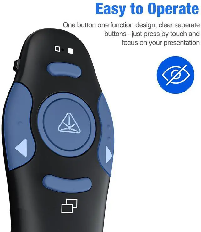 Alt view image 3 of 5 - DinoFire Presentation Remote, RF 2.4GZ Rechargeable USB Slide Clicker for Powerpoint Presentation Presenter for Laptop/Computer/MAC