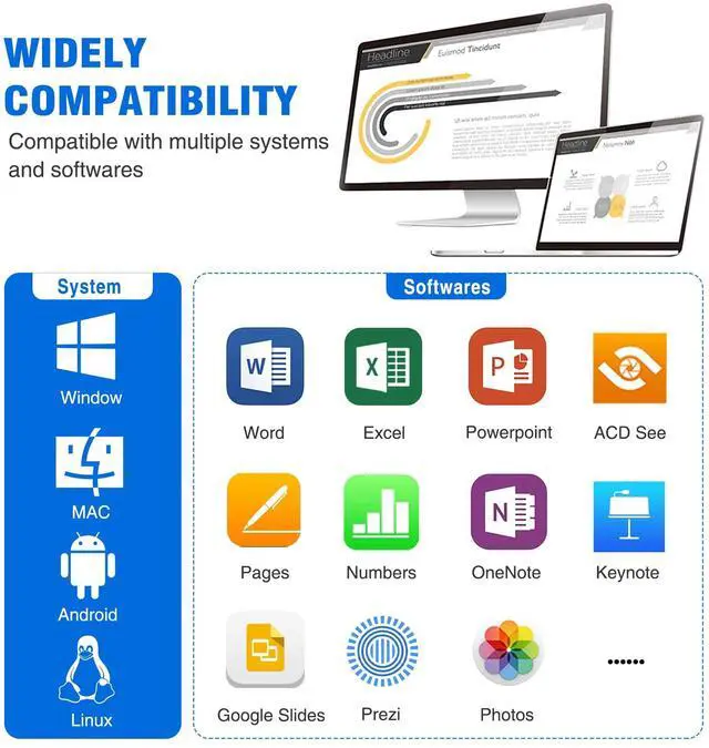 Alt view image 7 of 7 - DINOSTRIKE Wireless Presenter Remote with Air Mouse Control, Rechargeable USB Presentation Clicker PPT Pointer RF 2.4GZ PowerPoint Clicker Slide Advancer for Computer Laptop Mac