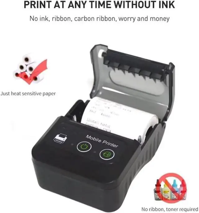 Alt view image 4 of 7 - GZGYNADAST is NOT Compatible with iPhone iOS/IPAD/MAC,ONLY FIT Android/Windows,Bluetooth Thermal Receipt Printer 58mm,Wireless Portable mini Pocket Invoice Bill Ticket pos Printer for Small Business