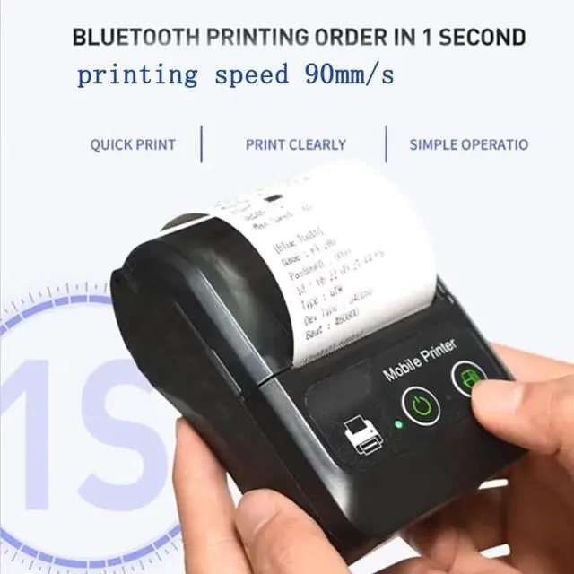 Alt view image 5 of 7 - GZGYNADAST is NOT Compatible with iPhone iOS/IPAD/MAC,ONLY FIT Android/Windows,Bluetooth Thermal Receipt Printer 58mm,Wireless Portable mini Pocket Invoice Bill Ticket pos Printer for Small Business