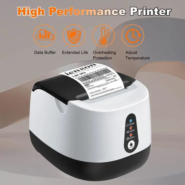 Alt view image 3 of 7 - ienRon Thermal Receipt Printer, 58mm Max-Width POS Printer with High-Speed Printing and Advanced Thermal Technology, Support ESC/POS Window Linux Operating System Printing