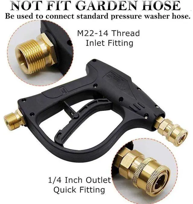 Alt view image 3 of 7 - Twinkle Star Short Pressure Washer Gun with Foam Cannon, High Pressure Car Wash Foam Gun with 1/4 Inch Quick Connector, 5 Pressure Washer Nozzle Tip, 1 Liter