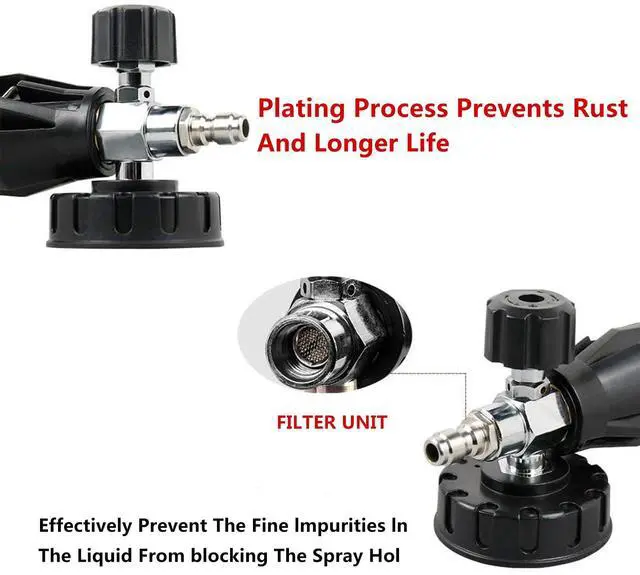 Alt view image 4 of 7 - Sooprinse Foam Cannon Kit with Pressure Washer Short Gun, 1 L Snow Foam Lance with 1/4 Inch Quick Connector, Foam Blaster with Pressure Washer Gun,4000 PSI, Black