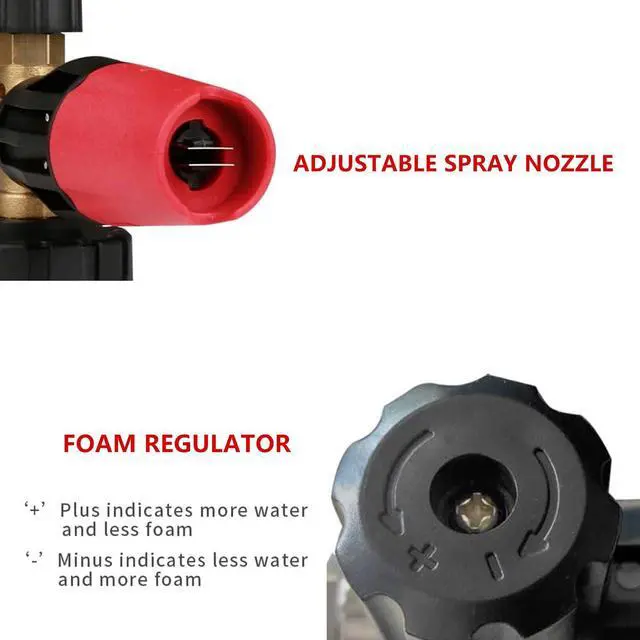 Alt view image 3 of 7 - Sooprinse Foam Cannon Kit with Pressure Washer Short Gun, 1 L Snow Foam Lance with 1/4 Inch Quick Connector, Foam Blaster with Pressure Washer Gun,4000 PSI, Black