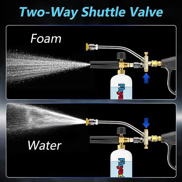 Alt view image 5 of 7 - Foam Cannon, Well Constructed High-Pressure Cleaning, Foam Cannon Dual Connector Car Wash Kit, with 5 Pointed Nozzles and 1/4 Inch Quick Connector, Car Wash Soap Sprayer Apply to Car Detailing.