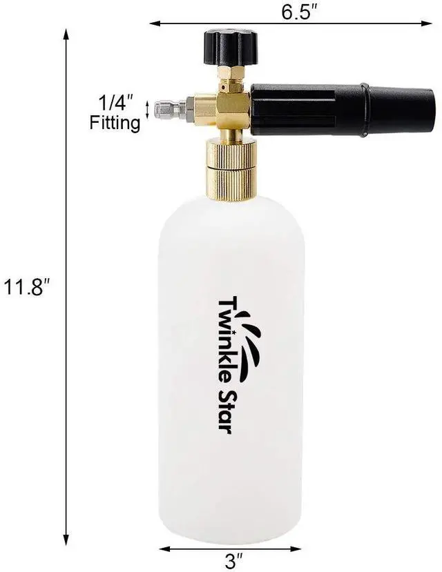 Alt view image 4 of 7 - Twinkle Star Short Pressure Washer Gun with Foam Cannon, High Pressure Car Wash Foam Gun with 1/4 Inch Quick Connector, 5 Pressure Washer Nozzle Tip, 1 Liter