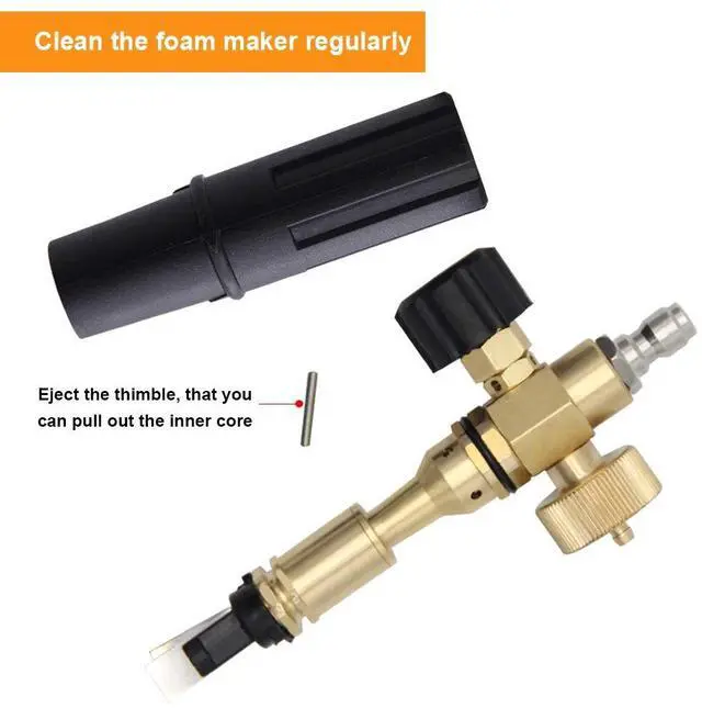 Alt view image 5 of 7 - Twinkle Star Short Pressure Washer Gun with Foam Cannon, High Pressure Car Wash Foam Gun with 1/4 Inch Quick Connector, 5 Pressure Washer Nozzle Tip, 1 Liter