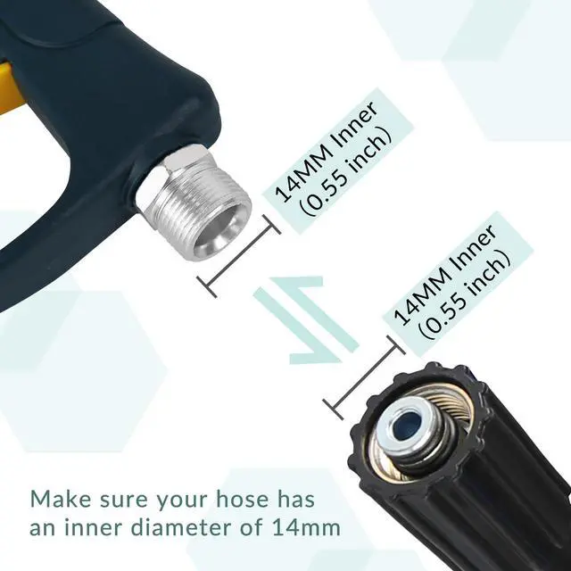 Alt view image 2 of 7 - Sooprinse Short Pressure Washer Gun with Foam Cannon, High Pressure Washer Gun Snow Foam Lance with 1/4 Inch Quick Connector, 5 Nozzle Tips with Car Wash Mitt, 3000 PSI, 1 Liter