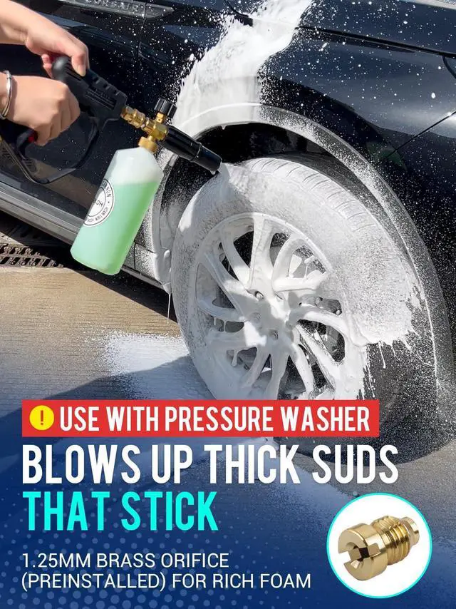 Alt view image 2 of 7 - MEKOH Foam Cannon for Pressure Washer, 4000psi Car Wash Foam Gun, 1 Liter Foam Sprayer, Pressure Washer Soap Attachment with 1/4" Quick Connector, Snow Soap Blaster with 5 Nozzles for Car Detailing