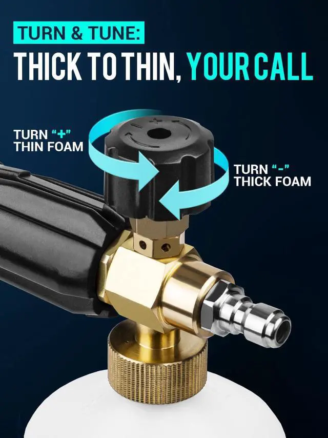 Alt view image 5 of 7 - MEKOH Foam Cannon for Pressure Washer, 4000psi Car Wash Foam Gun, 1 Liter Foam Sprayer, Pressure Washer Soap Attachment with 1/4" Quick Connector, Snow Soap Blaster with 5 Nozzles for Car Detailing