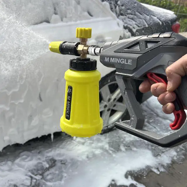 Alt view image 7 of 7 - M MINGLE High Pressure Washer Gun Snow Foam Lance, 4000 PSI Cannon Foam Blaster Power Washer with 1/4" Quick Connector, Car Wash Foam Cannon Kit with 5 Pressure Washer Nozzle Tips, 1 Liter