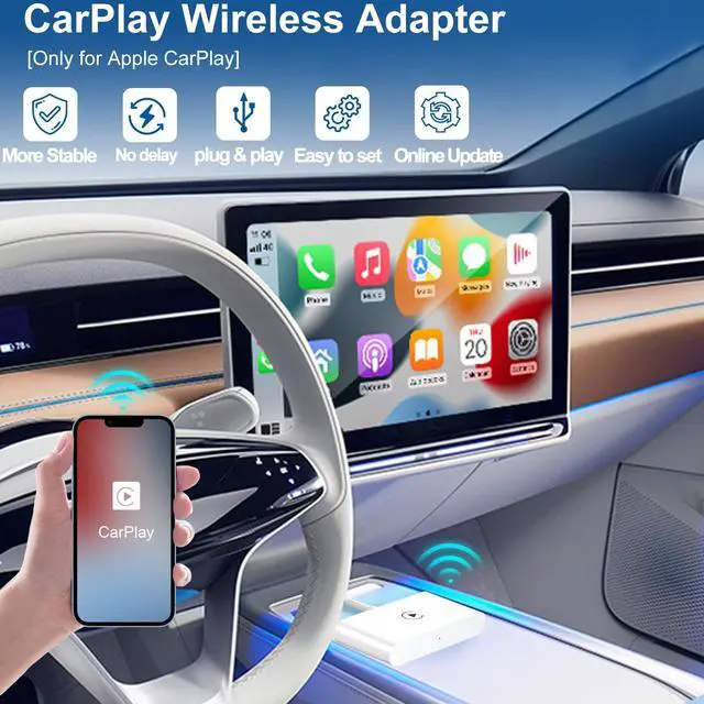 Alt view image 2 of 7 - Uniytriox Wireless CarPlay Adapter for iPhone, CarPlay Wireless Adapter Convert Factory Wired CarPlay to Wireless CarPlay for Audi/VW/Skoda/Hyundai/Volvo/Renault, Supports iOS 13+, 5Ghz WiFi