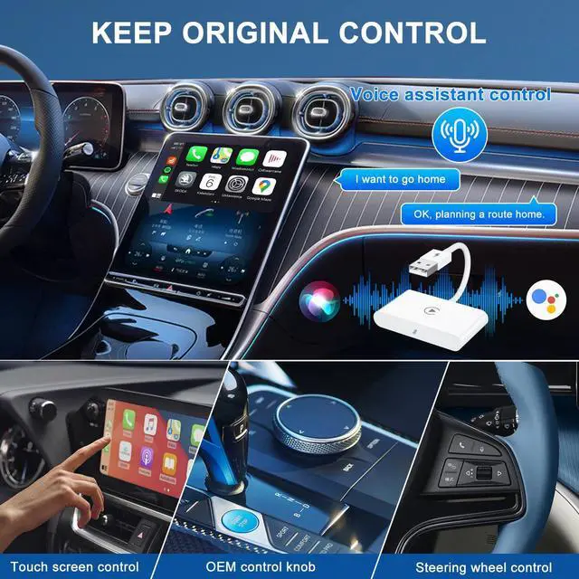 Alt view image 3 of 7 - Uniytriox Wireless CarPlay Adapter for iPhone, CarPlay Wireless Adapter Convert Factory Wired CarPlay to Wireless CarPlay for Audi/VW/Skoda/Hyundai/Volvo/Renault, Supports iOS 13+, 5Ghz WiFi