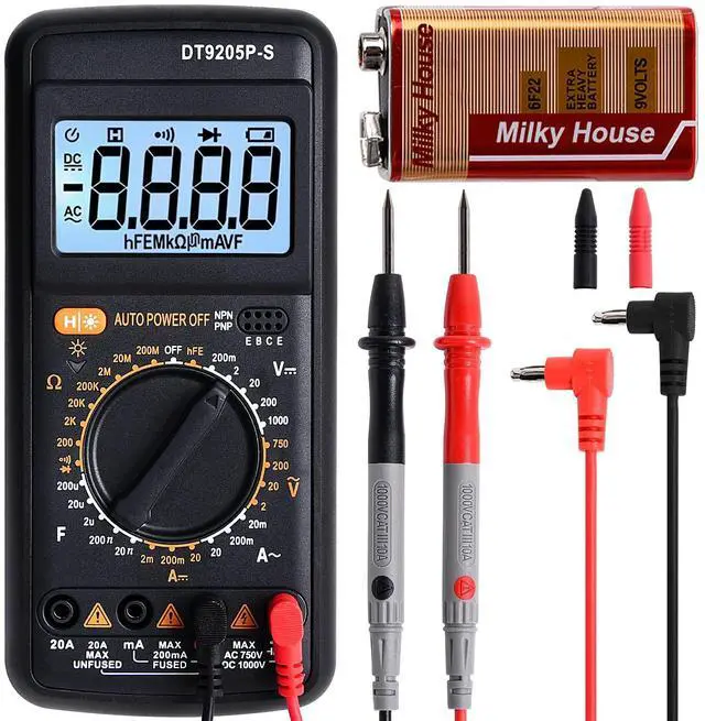 Main image of Digital Multimeter Tester, Multimeter Tester Pocket Voltmeter, Multi Tester Digital, Electric Tester with Backlight LCD Data Hold, Voltage Tester Power Continuity Tester with AC/DC Ohm Volt Amp Diode
