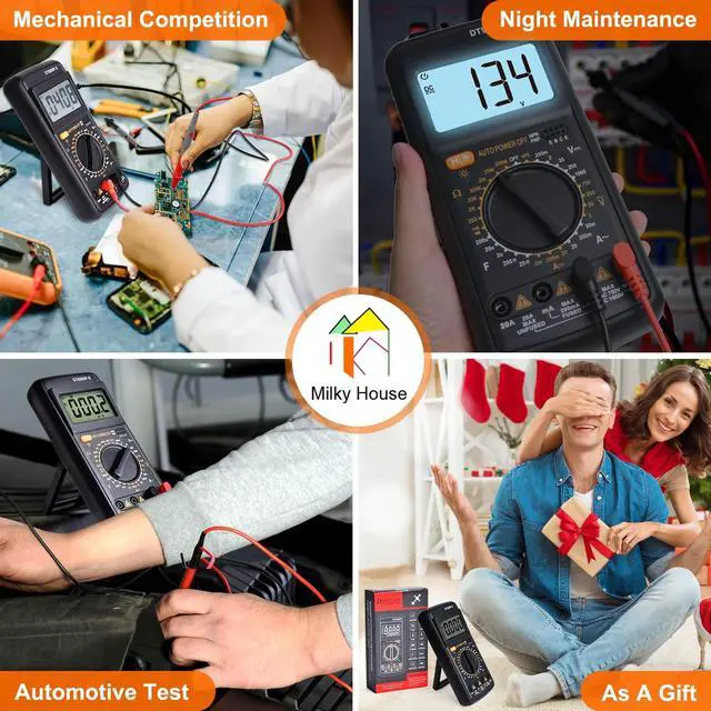 Alt view image 3 of 7 - Digital Multimeter Tester, Multimeter Tester Pocket Voltmeter, Multi Tester Digital, Electric Tester with Backlight LCD Data Hold, Voltage Tester Power Continuity Tester with AC/DC Ohm Volt Amp Diode