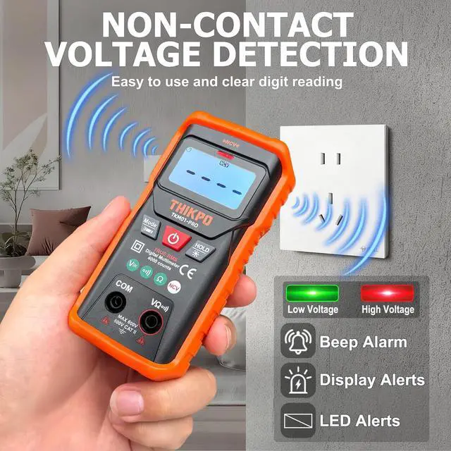 Alt view image 3 of 7 - THIKPO TRMS Digital Multimeter 4000 Counts with NCV, Auto-Ranging Multimeter Measures AC/DC Voltage, Resistance, Continuity, Live Wire Detection, Backlight, Data Hold