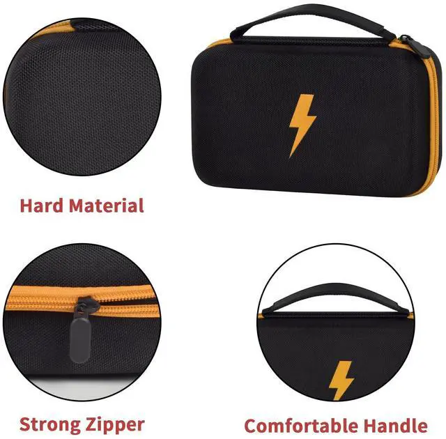 Alt view image 4 of 7 - Comecase Hard Carrying Case for Fluke 87-V/ 88V/ 15B+/ 17B+ and More Digital Multimeter, Protective Travel Storage Bag - Black + Yellow Pocket