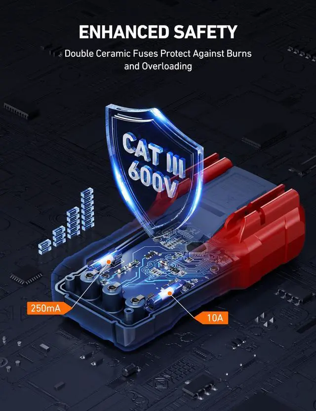 Alt view image 5 of 7 - AstroAI Digital Multimeter Voltage Tester, TRMS 2000 Counts Volt Meter; Fast and Accurately Measures AC/DC Voltage & Current, Resistance, Diode, Continuity and NCV (DM200M)