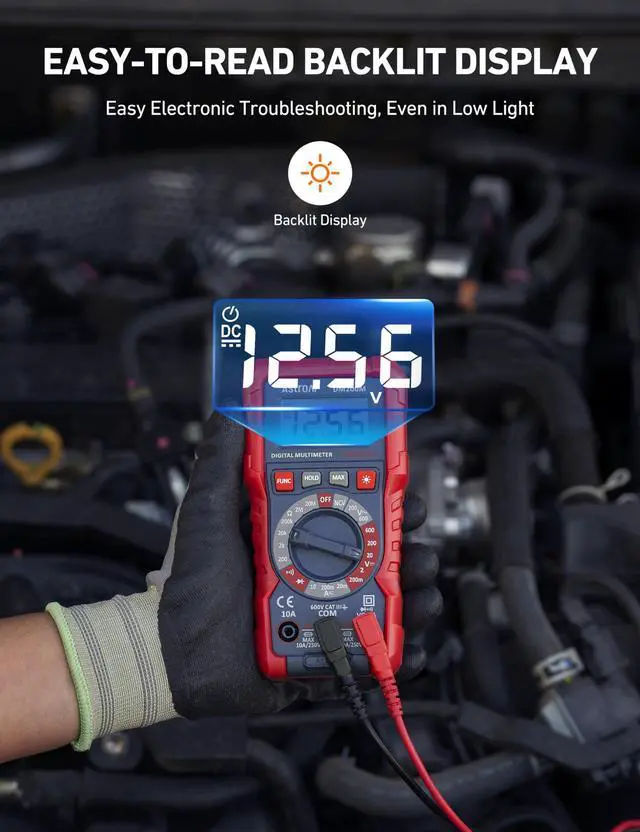 Alt view image 7 of 7 - AstroAI Digital Multimeter Voltage Tester, TRMS 2000 Counts Volt Meter; Fast and Accurately Measures AC/DC Voltage & Current, Resistance, Diode, Continuity and NCV (DM200M)